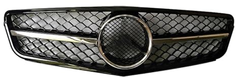 W204 AMG C63 Style Kühlergrill, glänzend schwarz, Auto-Frontstoßstangengrill, kompatibel mit Mercedes Benz C-Klasse W204 C180 C200 C300 2008–2014 (Color : A Type Sliver)