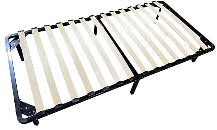 Buartttbear Sommier 90x190CM avec Pieds,Sommiers a Lattes pour Adulte avec Lattes en Bois et Structure en métal, Compatible avec Cadre de Lit (Sommier-90x190avecPieds)