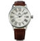 COLLBATH Orologio Automatico Da Uomo Sewor011 Con Quadrante Cassa in Argento E Cinturino in Pu Marrone Meccanico Automatico