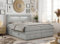 MKS MEBLE Boxspringbett 180x200 mit Led Grau, Polsterbett 180x200 mit LED Kopfteil, Multipocket Matratze H4, Doppelbett mit Bettkasten Stauraumbett - GOLD-5-KING - Struktur Hellgrau