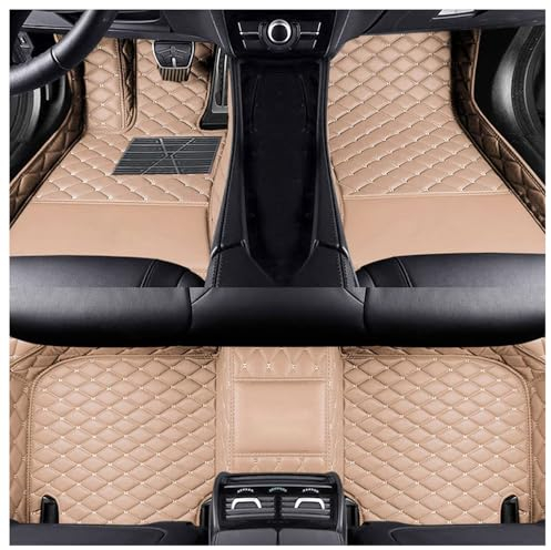 AYBEN Leder Auto FußMatten für Benz GLC SUV (X253) Glc 200 250 300 300e 350e 300de 2015-2023, Allwetter wasserdichte rutschfeste Teppich Bodenmatten Auto-Innenschutz-Zubehör,All Beige