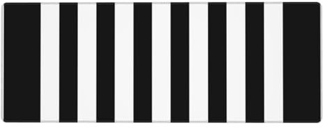 YYHWHJDE Grande tappetino per mouse da gioco in gomma oversize 70 x 30 cm adatto per desktop, laptop, PC bianco e nero a strisce