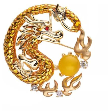 Broche élégante en forme de dragon vintage avec strass pour costume, manteau, accessoire pour femme et homme, Alliage + strass