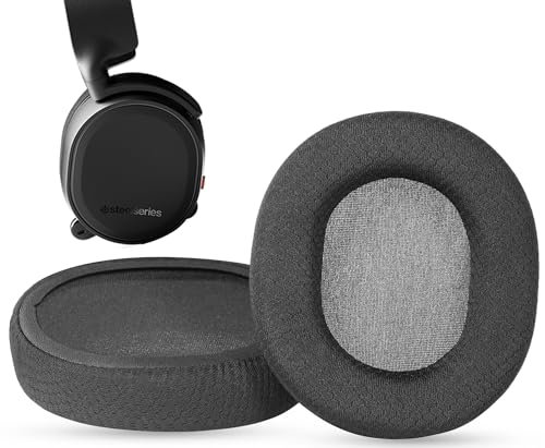 Arctis 7 Ersatz Ohrpolster für SteelSeries Arctis 1/3/5/Arctis 7/7+/7P/7P+/7X/7X+/9/9X/Pro/Prime Headsets - Premium Mesh-Gewebe & Memory Foam Polster, Originalgetreue Passform (Atmungsaktiv, Schwarz)