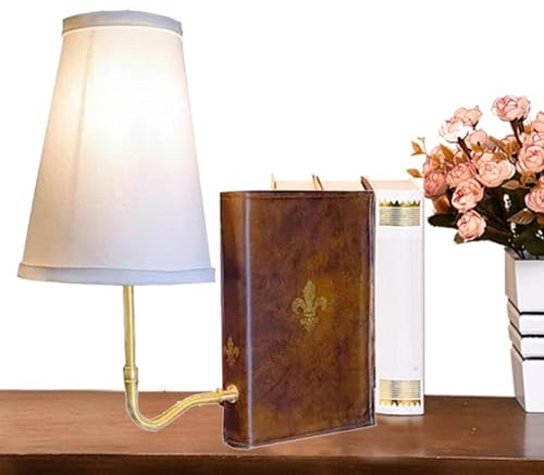 Lampada a di libro, lampada vintage da libreria, 25,4 x 17,8 cm, elegante accessorio funzionale, lampada da tavolo a libro, perfetta per casa, famiglia, amici, regalo per giovani
