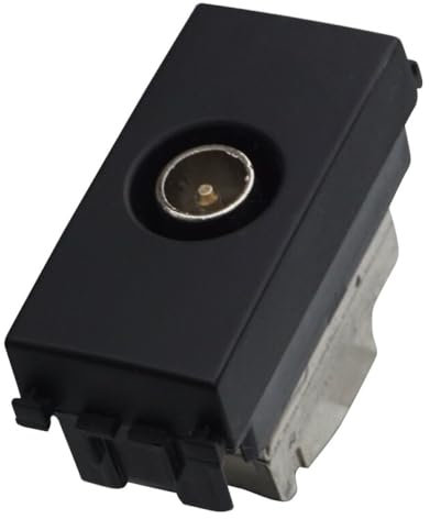 1 MODULO SPINA ANTENNA TV PASSANTE, NERO, COMPATIBILE CON VIMAR ARKE', SPINA PASSANTE CON CONNETTORE DIAMETRO 9,5MM, MODULI E FRUTTI 100% COMPATIBILI, MATERIALI DI ALTA QUALITA'