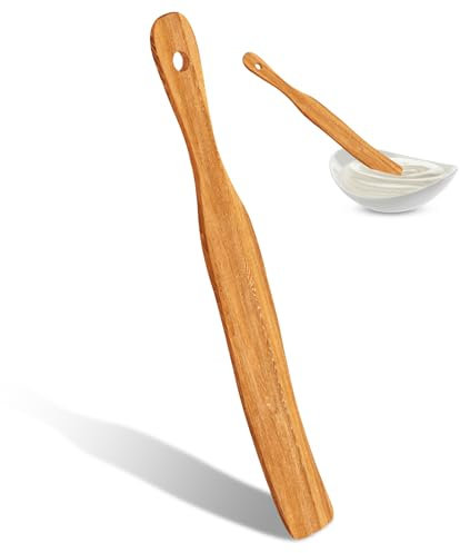 1 Stück Holz Pfannenwender, Holzschaber für Sauerteig zum Selbermachen, Flacher Wooden Spatula, Hohe Qualität Holzspatel, Hitzebeständig, für Starter Kochen Brotspatel (28 cm)