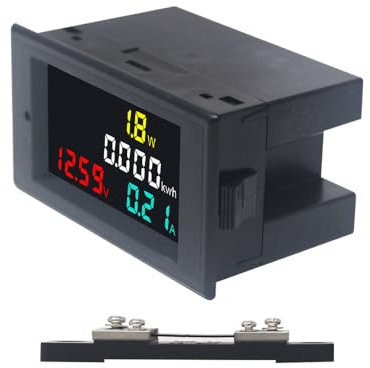KETOTEK DC Voltmeter Amperemeter Stromzähler 7-20V mit 50A Shunt Digital Strom Spannung Meter LCD Spannungsmesser Energiezähler Leistungsmesser