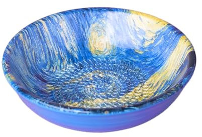 BEAMEL HOME Assiette râpe en céramique fabriquée à la main Design décoratif Ustensile de cuisine Art fonctionnel Vaisselle artisanale moderne originale Design traditionnel (Van Gogh moyen) Fabriqué en