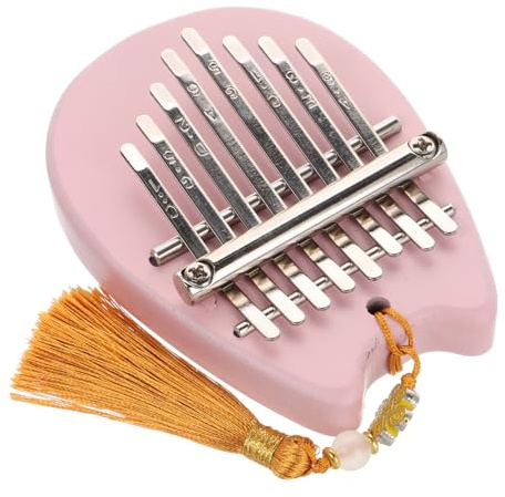 Hoement Tragbares Kleiner Daumenklavier Kalimba Acryl 8 Töne Pink für Anfänger Kinder Fingerinstrument