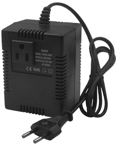 Convertidor de voltaje de 220 V a 110 V 300 W, transformador de potencia bajador adaptador de viaje para dispositivos electrónicos, ordenadores, purificadores de aire, cámaras y más