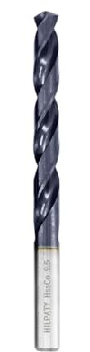 Hilpaty Cobalt Drill Bits 9.5mm x 1pc M35 HSS Drill Bit for Metal, AlTiN Coating, Standard DIN 338
