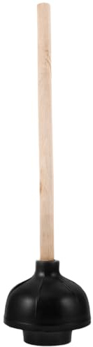 Mikikit Heavy Duty Natural Rubber Double-layer Toilet Plunger for Bathroom and Kitchen Sink, Strong Suction Drain Unblocker Tool for Toilet and Sink Clogs