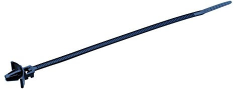 Aparoli 181739 Kabelbinder mit Stahlzunge 140 mm x 3.5 mm, 100-Stück wetterfest, schwarz (RAL9011)