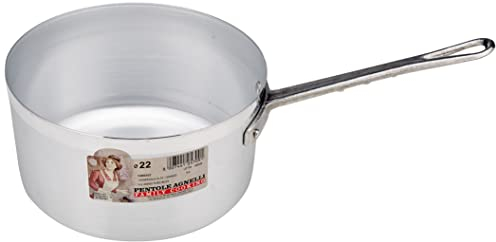 Pentole Agnelli FAMA522 Family Cooking Alluminio Casseruola Alta con Manico, 22 cm