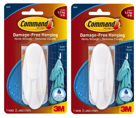 Two packs of Command Bath Hooks 17083B