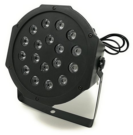 TEMPO DI SALDI Faro Rgb 18W Faretto 18 Led Vari Colori Discoteca Sensore Sonoro Luce Colorata