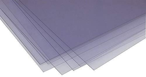 240 Micron Coloured & Clear A4 Transparent Acetate Sheets (5, Clear)
