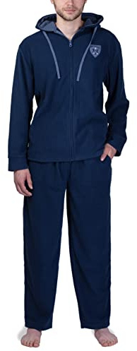 SLOUCHER Fleeceanzug Herren Hausanzug Zweiteiler Jacke Hose | Homewear für gemütliche Stunden, wärmender Fleece-Stoff, bequemer Schnitt, Jacke mit Kapuze und Reißverschluss, langlebig