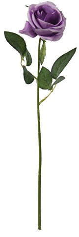 Best Artificial 45cm Single Rose Silk Flower Stem Wedding Home Garden Arrangement (1, Purple)