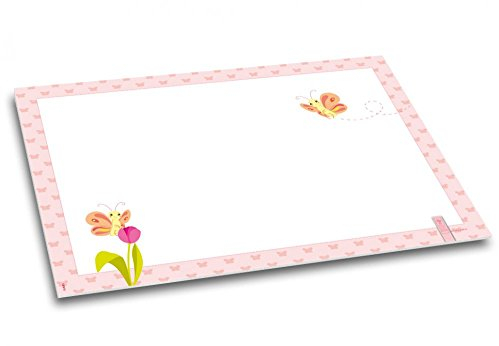 Butterfly - Schreibtischunterlage Schreibunterlage Schmetterling-Motiv rosa Kindergarten Mädchen Papier Malunterlage DIN A3 40 Blatt