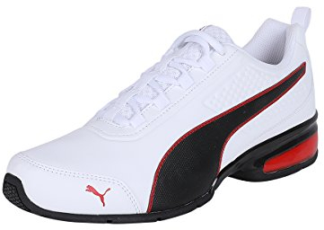 PUMA Unisex Leader VT SL Laufschuhe, Puma White-Puma Black-Flame Scarlet, 40.5 EU