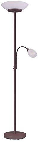 Reality Leuchten Stehleuchte Gerry R40063124, Metall rostfarbig, Glas weiß, exkl. 2x E27 & 1x E14
