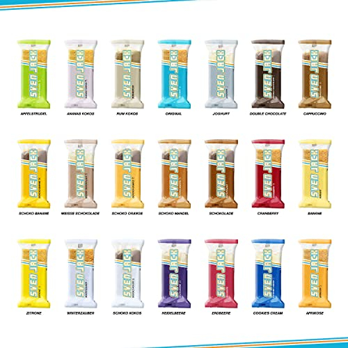 Sven Jack (Energy Cake) ALL IN ONE Haferriegel Mix Box 24x 125g I Original Haferflocken Energieriegel I Vegane Haferriegel I Langkettige Kohlenhydrate & wenig Zucker I Verschiedene Sorten