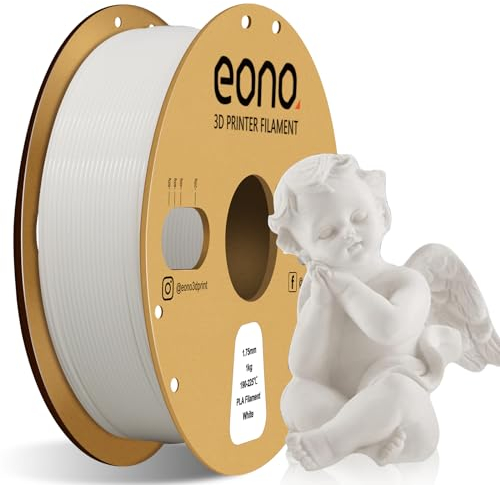 EONO Weiß PLA Filament 1,75 mm, 3D Drucker Filament PLA 1kg (2.2lbs), Maßgenauigkeit +/- 0.03mm 3D Druck Filament, PLA Weiß