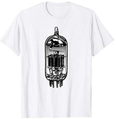 Amplificador de válvula analógica vintage con diseño de tubo de vacío, guitarra Camiseta