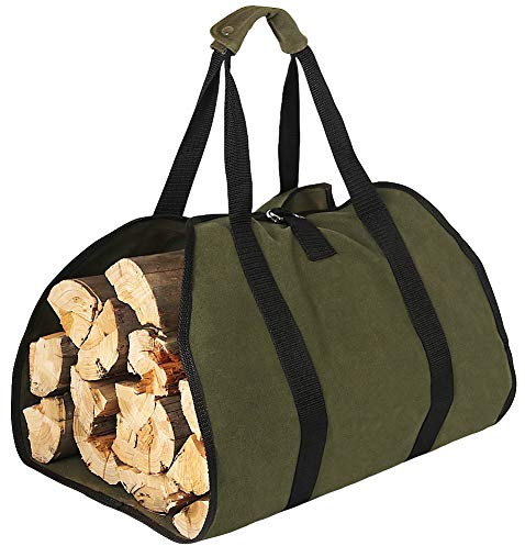 Log Carrier,Water Resistant Large Canvas Log Holder Carrying Bags with Handle for Firewood Storage,Fireplace Tools Indoors,Outdoor, Camping Trip
