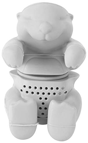 HEMOTON Loutre Passoire à Thé en Silicone Infuseur à Thé en Vrac Dessin Animé Animaux Feuilles Filtre à Thé Accessoires Cadeaux (Gris)