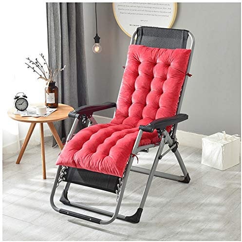 DAIHAN Deckchair Auflage, Liegenauflage Garten, Sesselauflage, Auflagen Für Gartenliegen, Sonnenliege Kissen Verrutschen Verhindern Für Reisen, Urlaub, Innen, Außen,Pink Rot,130x50x10cm