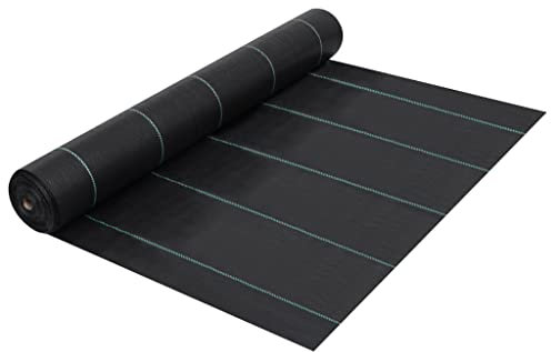 vidaXL Toile de Paillage Bâche de Paillage Anti-mauvaises Herbes Toile Anti-racines Terrasse Allée de Gravier Jardin Extérieur Noir 1x200 m PP