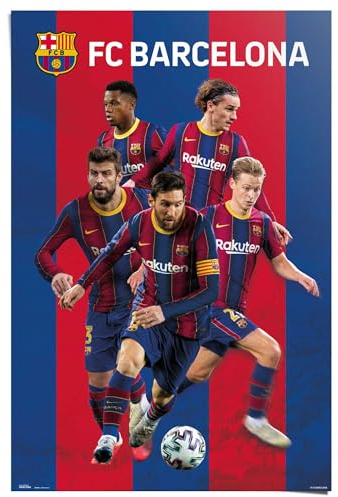 REINDERS Poster, FC Barcelona, Kinderzimmer, Poster, Wanddeko, Room Decor, 150 gr. glänzend Bilderdruckpapier, Mehrfarbig, 91,5x61cm