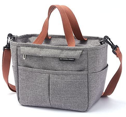 MCXKJ - Bolsa de almuerzo aislada, mini bolsa de almuerzo isotérmica y impermeable, bolsa de almuerzo portátil para picnic, escuela/oficina (gris)