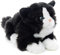 Uni-Toys - Katze mit Stimme (schwarz-weiß), liegend - 20 cm (Länge) - Plüsch-Kätzchen - Plüschtier, Kuscheltier