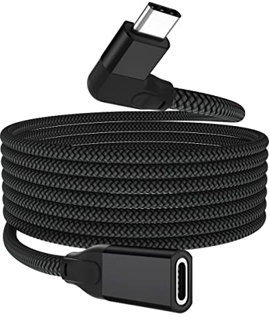 Itramax Right-Angle USB C Extension Cable 2M,Type-C 3.1 3.2 Gen2(10Gbps)Male to Female Extender,90-Degree/L-Shape USBC Thunderbolt 3 Cord for iPhone 16,MacBook,Mac,iPad Air 5 Mini 6 7,Nintendo Switch
