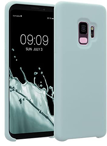 kwmobile Hülle kompatibel mit Samsung Galaxy S9 Hülle - Silikon Handy Case - Handyhülle weiche Oberfläche - kabelloses Laden - Cool Mint