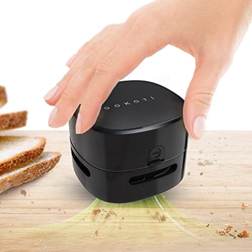 IGOKOTI Mini Desk Vacuum Cleaner, Crumb Vacuum, Keyboard Cleaner, Portable Hand-held Countertop Vacuum Sweeper Battery Operated Vacuum Cleaner for Keyboard/Home/School/Office(no Battery Included)
