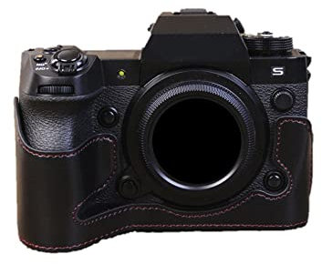 AFGRAPHIC Camera Case Black PU Leather Protective Half Body Cover Base Case with Bottom Opening Version for Fujifilm X-H2 Camera