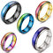 EUMENIDES stimmungsring,Farbwechselring，Farbwechselringe für Herren und Damen, temperaturempfindliche Farbwechselringe, personalisierte Mode-Paarringe, (5er-Pack, C 61mm（19.5）)