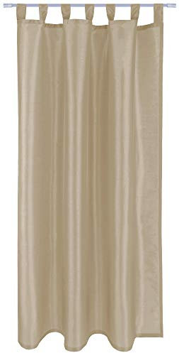 Arsvita Blickdichte Gardine (Taupe) Alessia mit Schlaufen in 140x175cm (BxL), in vielen Größen und Farben