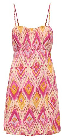 Only Vestido Corto Fantasía con abertura lateral. Rosa Fucsia Fantasía, Fantasía Fucsia