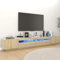 FIRBNUS Mueble TV Madera con Luces LED para Salón, Color Roble Sonoma, 260x35x40 cm, Moderno