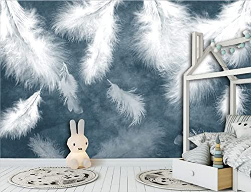 Papier Peint Panoramique Plumes Romantiques Papier Peint 3D Intissé Decoration Murale Chambre Salon