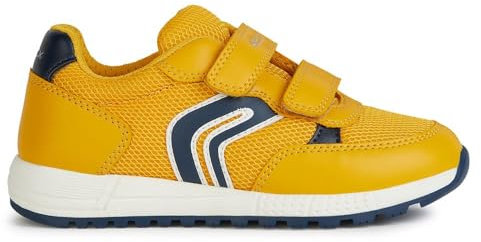 Geox J ALBEN Boy C Sneaker, OCHREYELLOW/Navy, 32 EU