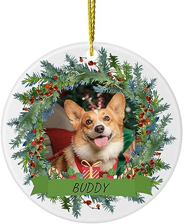 DPDP Personalised Dog Christmas Photo Ornaments 2025 – Custom Pet Ornament, Ornament for Christmas Trees Decorations, Puppy Cat Xmas Ornaments Keepsake Gifts for Pet Dog Cat Lover