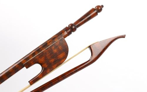 WUQIMUSC Violinenbogen 4/4 Schlangenholz Barock Stil leichter Bogen Gut Balance Natürliches Pferdehaar (lange Schraube)