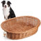 KADAX Hunde und Katzenliege aus Weide, Haustierbett in Naturfarbe, Hundebett, Katzenkorb, Liegestuhl für Tiere, Tierbett, Hundeschlafplatz. Ruhekorb (20x85x67cm)